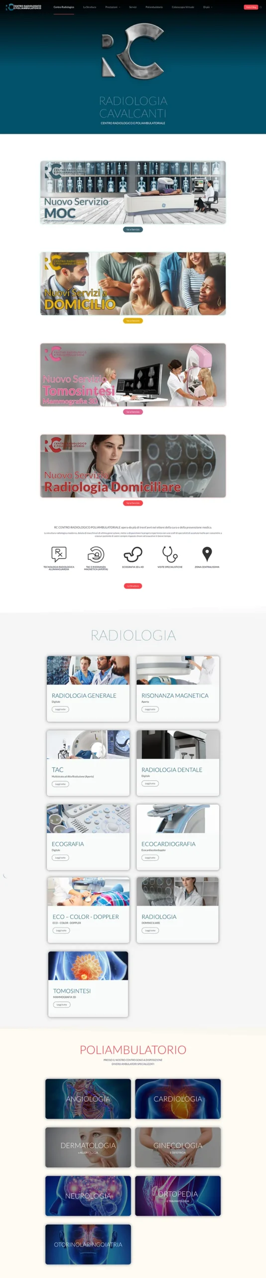 Centro diagnostico Roma sito web moderno – Radiologia Cavalcanti